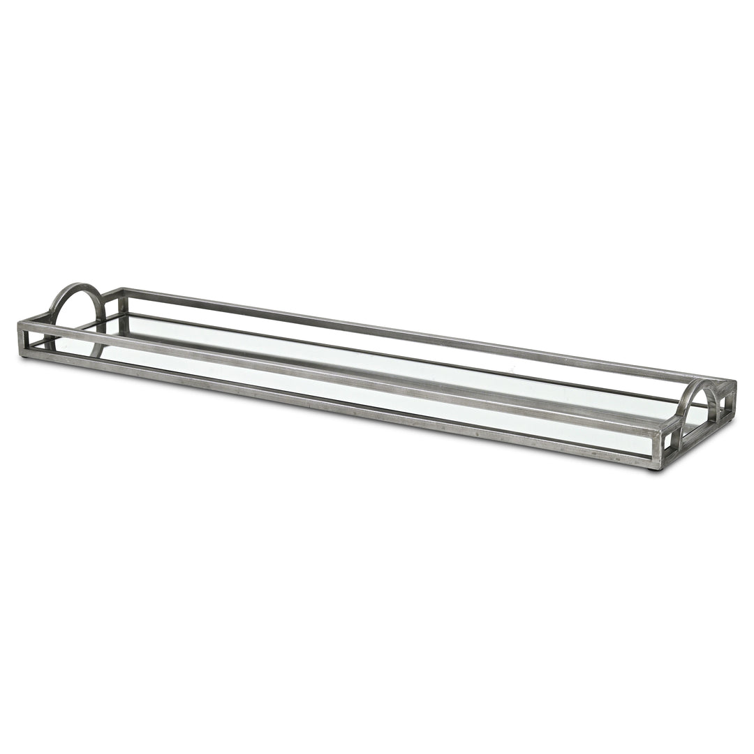 6215SV - Verena Silver Metal & Mirror Tray