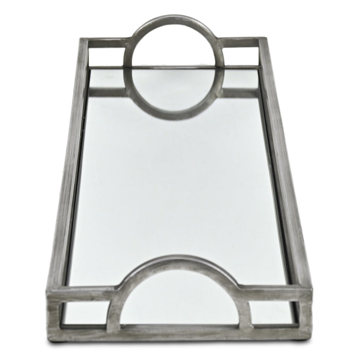 6215SV - Verena Silver Metal & Mirror Tray