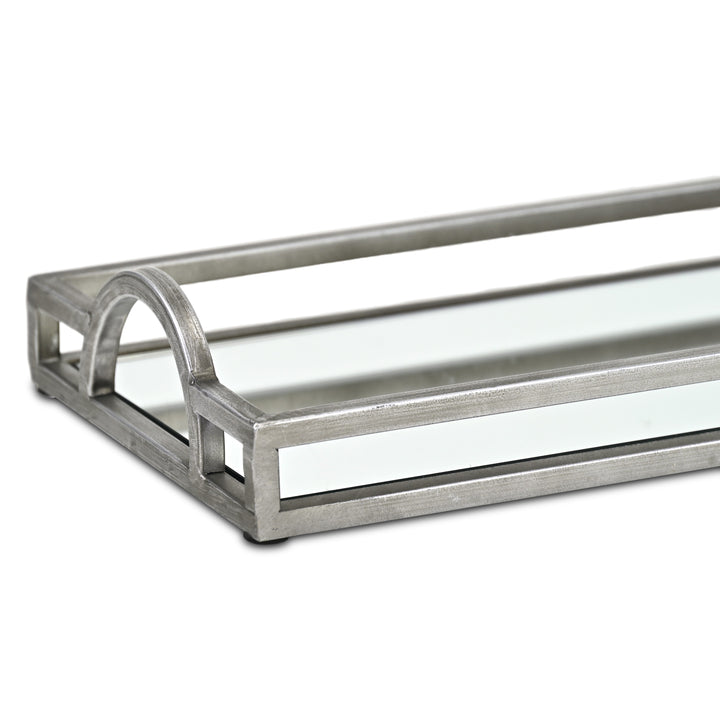 6215SV - Verena Silver Metal & Mirror Tray