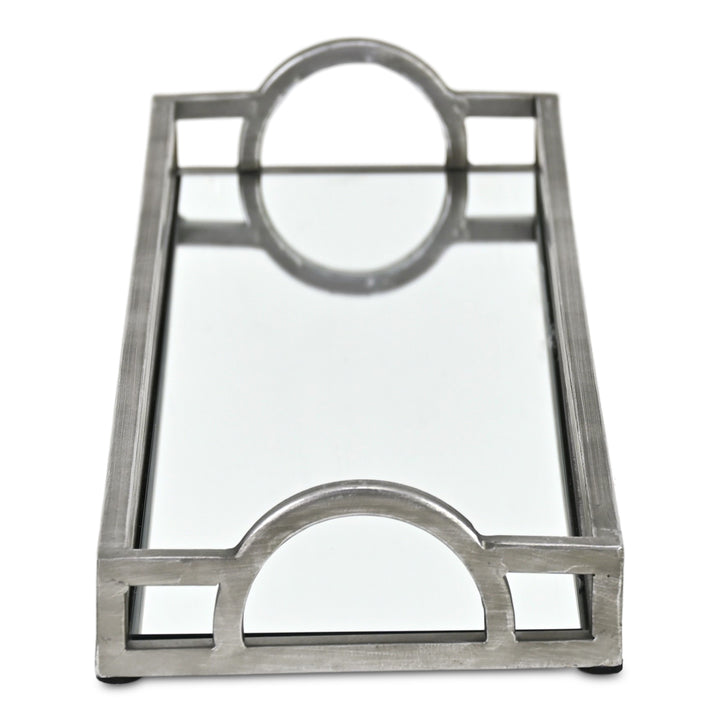 6215SV - Verena Silver Metal & Mirror Tray
