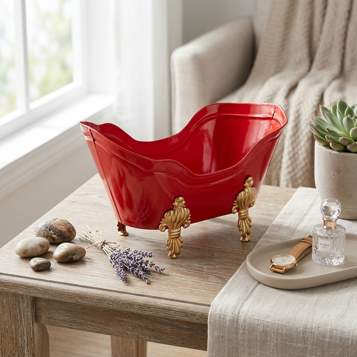 6223RD - Eirlys Red and Gold Christmas Tub