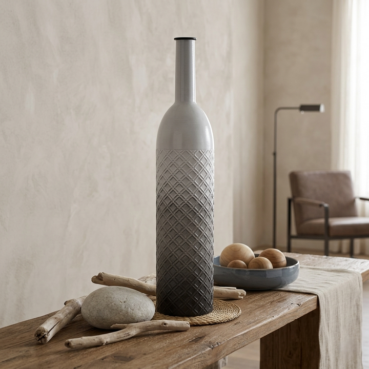 6240 - Harkona Diamond Pattern Gray Vase