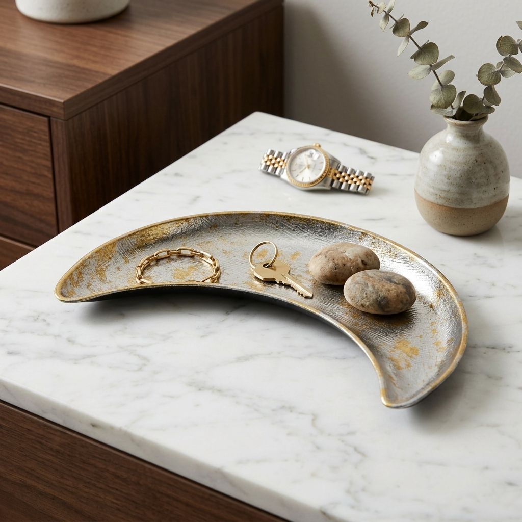 6242SV - Ecara Silver Metal Catchall Dish