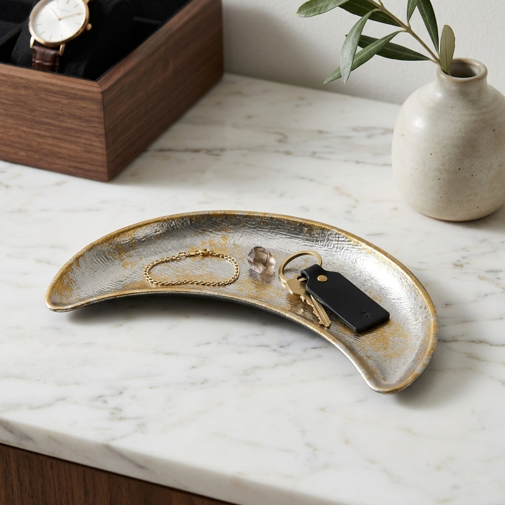 6242SV - Ecara Silver Metal Catchall Dish