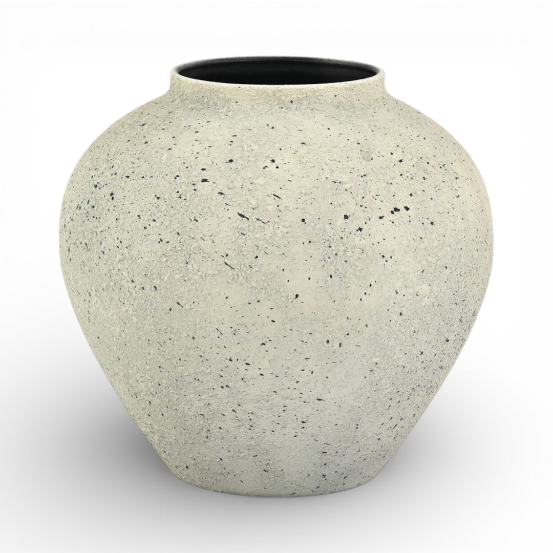 6244 - Tsaura Rustic White Wide Vase