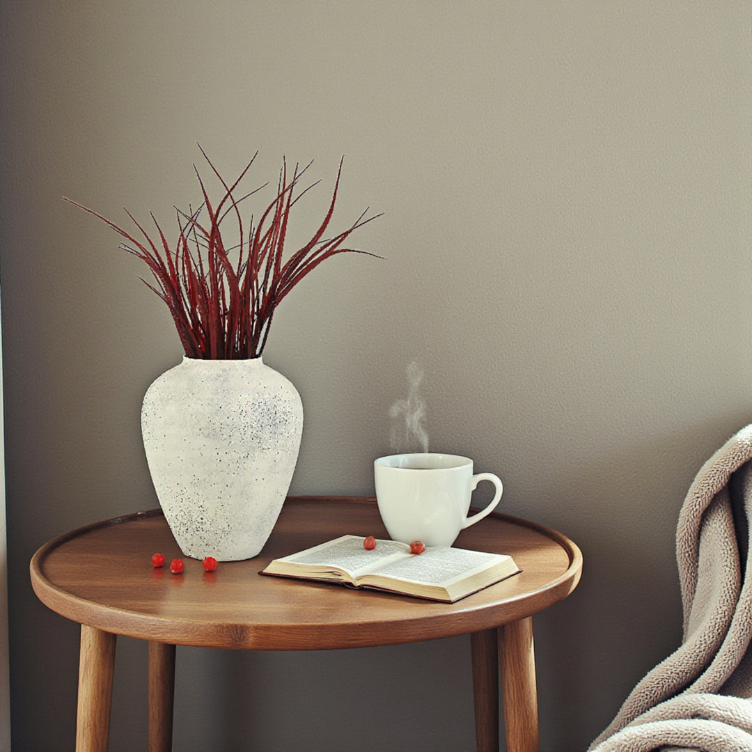 6245 - Tsaura Rustic White Tall Vase