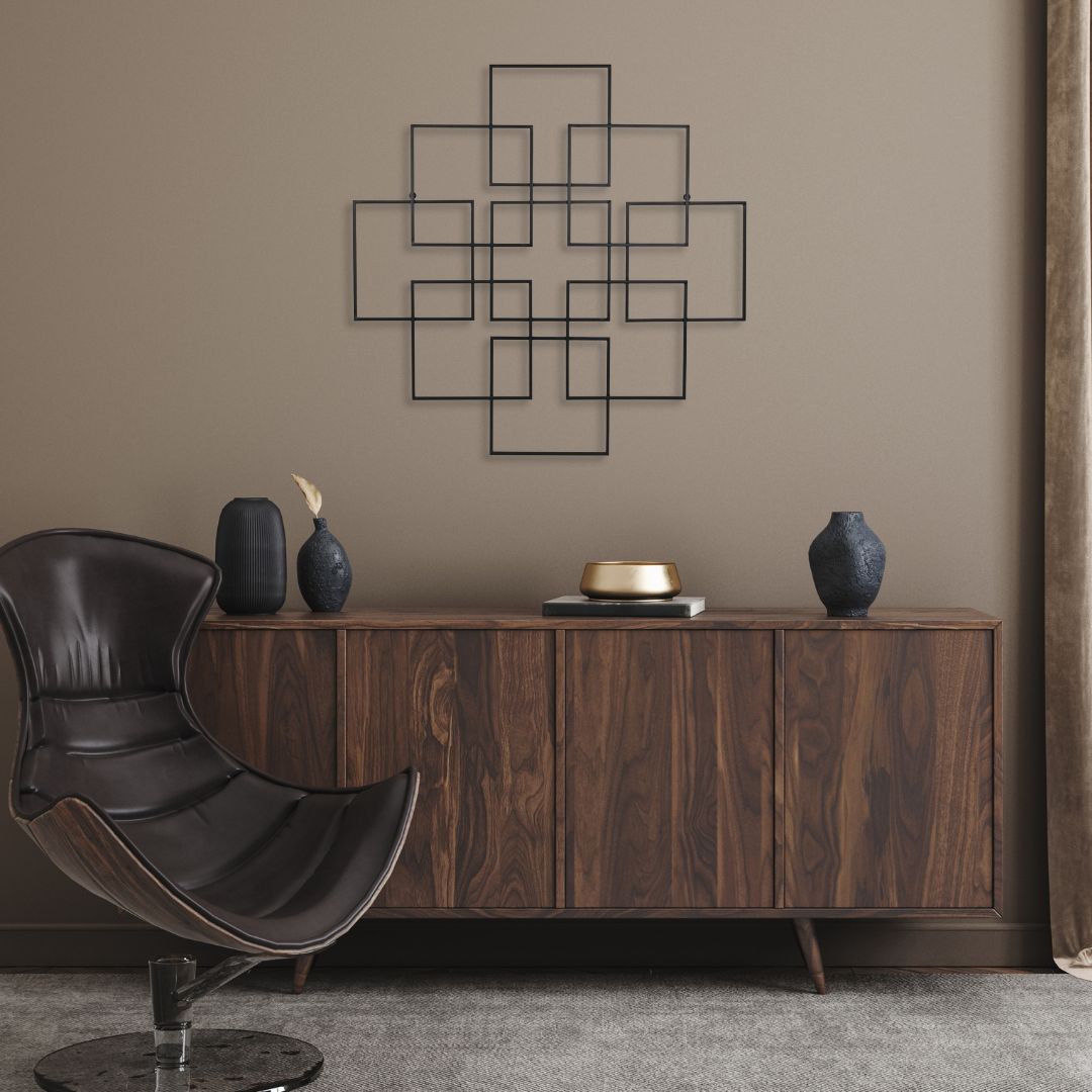 6246BK - Richese Repeating Square Decor - Black