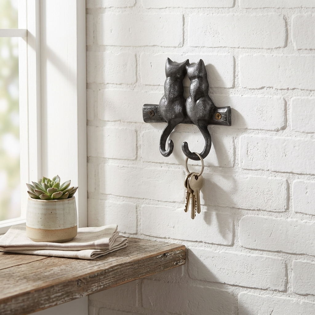 6251 - Peacara Cat Pair Wall Hook