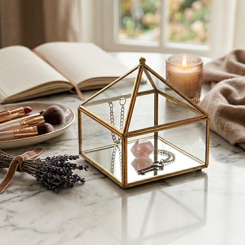 6257 - Vortial Glass Pyramid Box