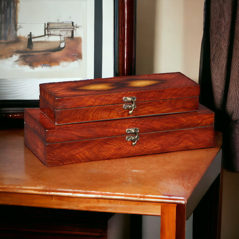 FP-2457A-2 - Vittoria Burlwood Veneer Long Boxes