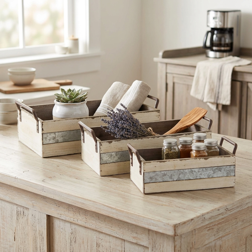 FP-3872-3W - Weston Rustic White Crates