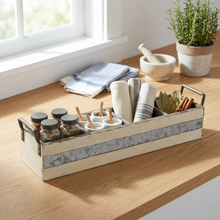 FP-3879W - Reid Off White 4 Slot Caddy