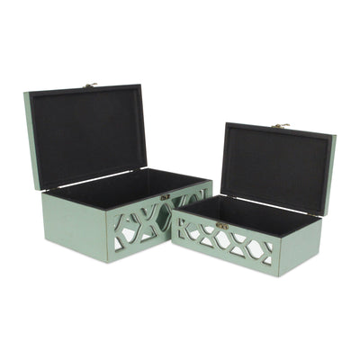 FP-4060-2BL - Serapha Blue Mirror Boxes