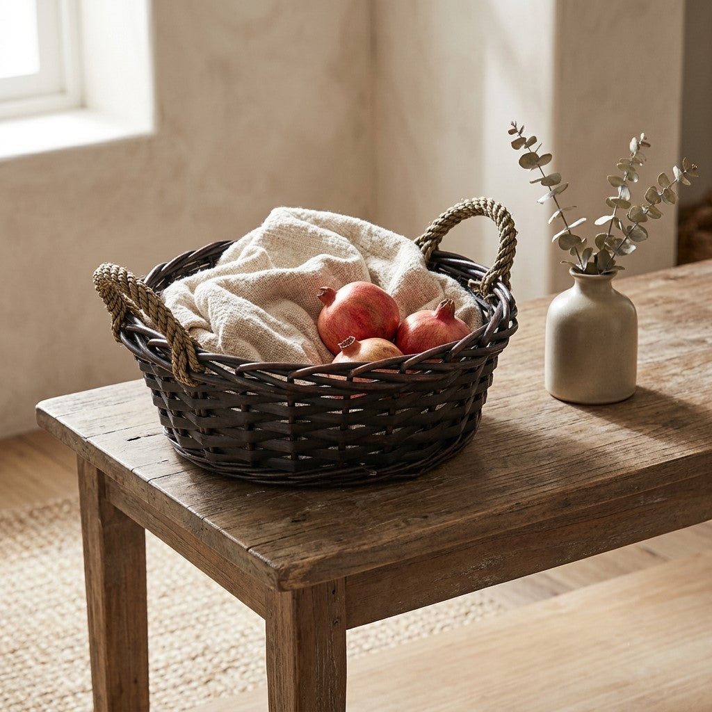 UW-9519RD-M - Beau Round Wicker Basket