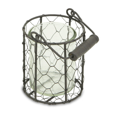 15S001BRS - Teska Jar & Wire Basket - Sm