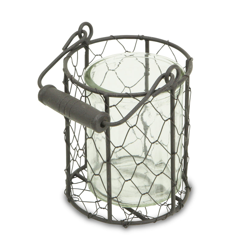15S001BRS - Teska Jar & Wire Basket - Sm