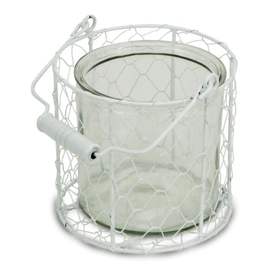 15S001WL - Belen Jar & Wire Basket - Lg
