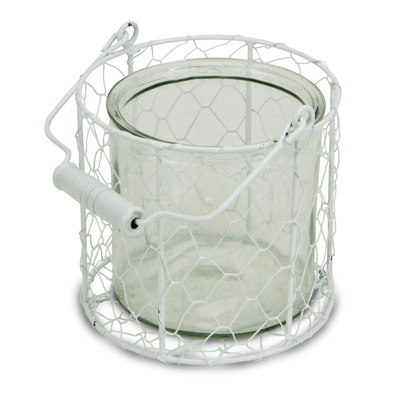 15S001WL - Belen Jar & Wire Basket - Lg