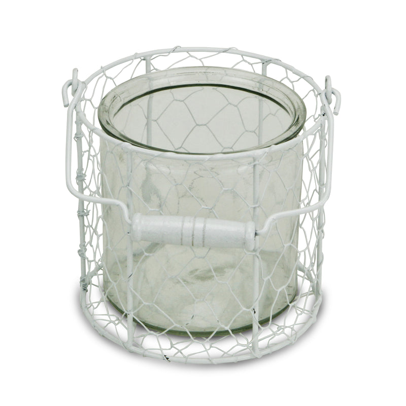 15S001WL - Belen Jar & Wire Basket - Lg