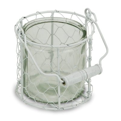 15S001WM - Belen Jar & Wire Basket - Md