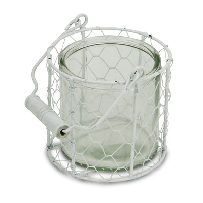 15S001WM - Belen Jar & Wire Basket - Md