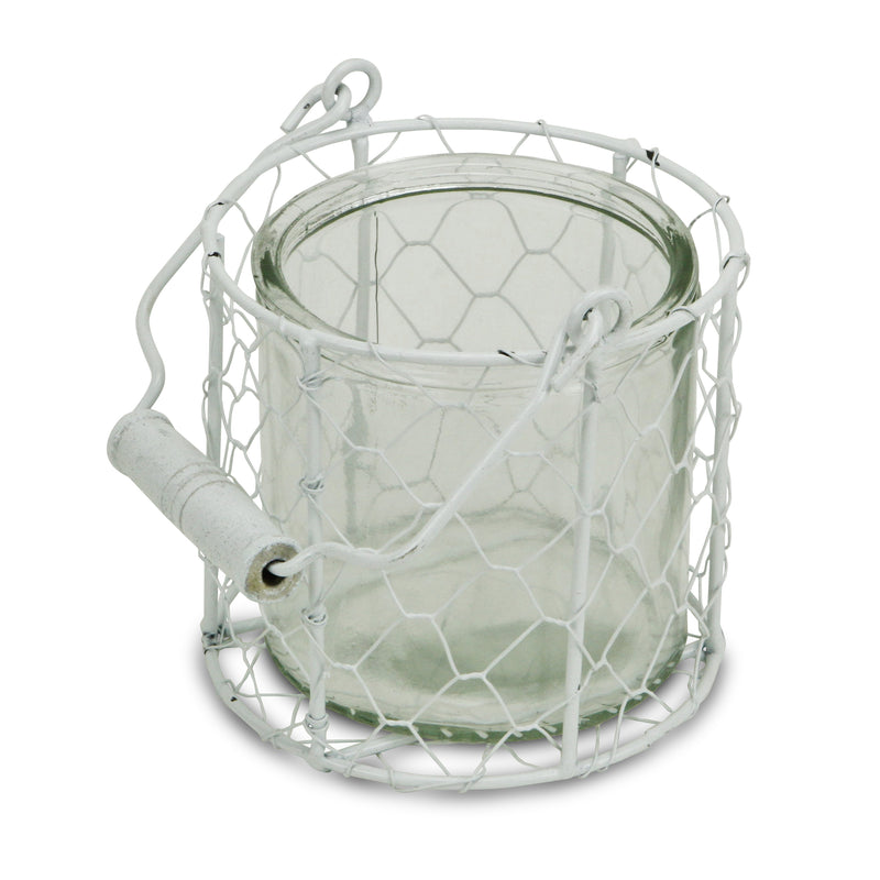 15S001WM - Belen Jar & Wire Basket - Md