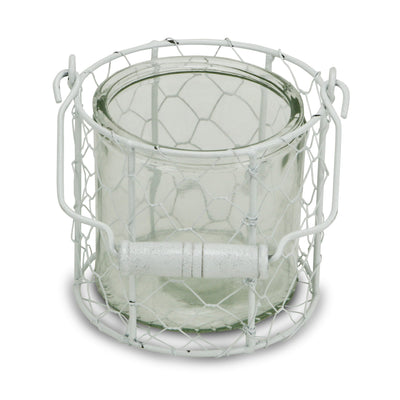 15S001WM - Belen Jar & Wire Basket - Md