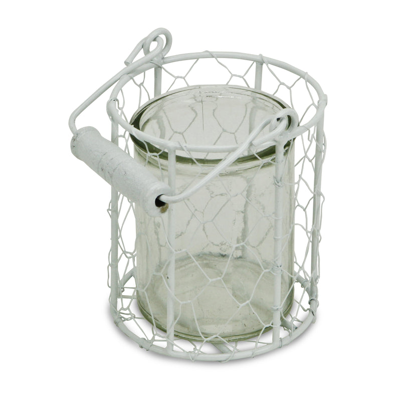 15S001WS - Belen Jar & Wire Basket - Sm