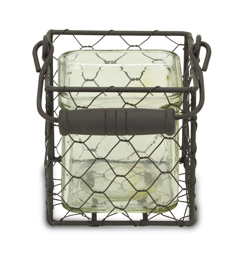 15S002BRS - Teska Jar & Wire Basket - Sm