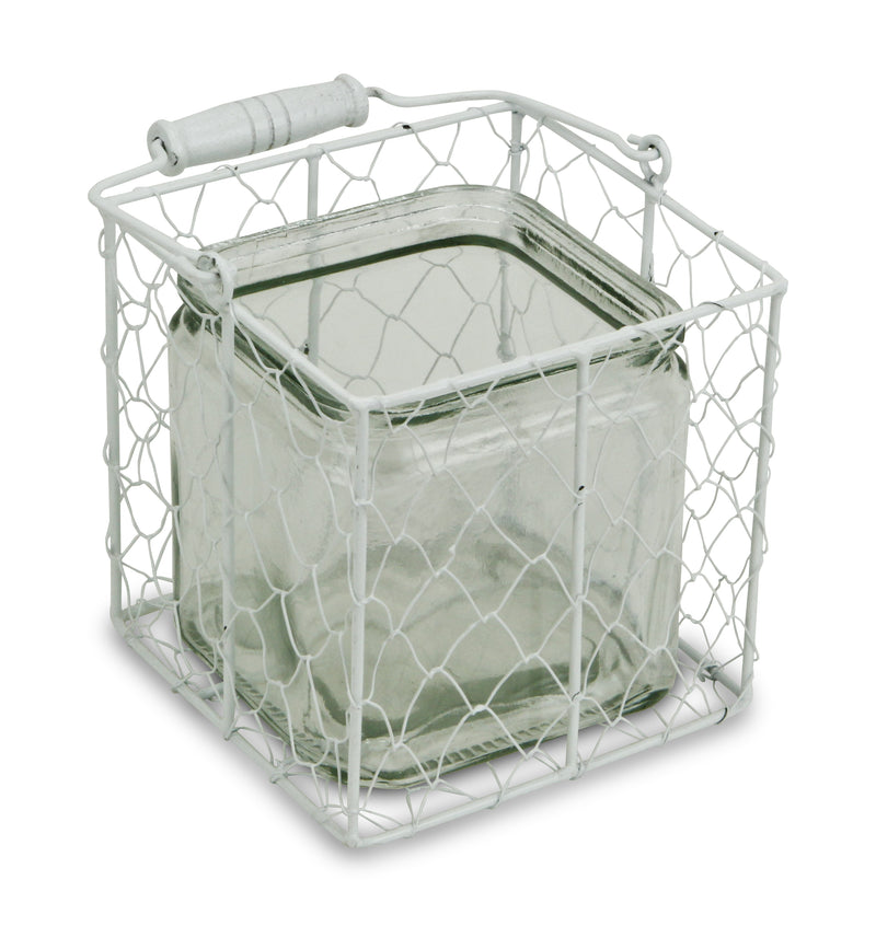 15S002WL - Belen Jar & Wire Basket - Lg