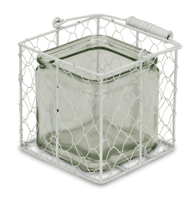 15S002WL - Belen Jar & Wire Basket - Lg