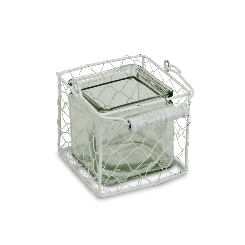 15S002WM - Belen Jar & Wire Basket - Md