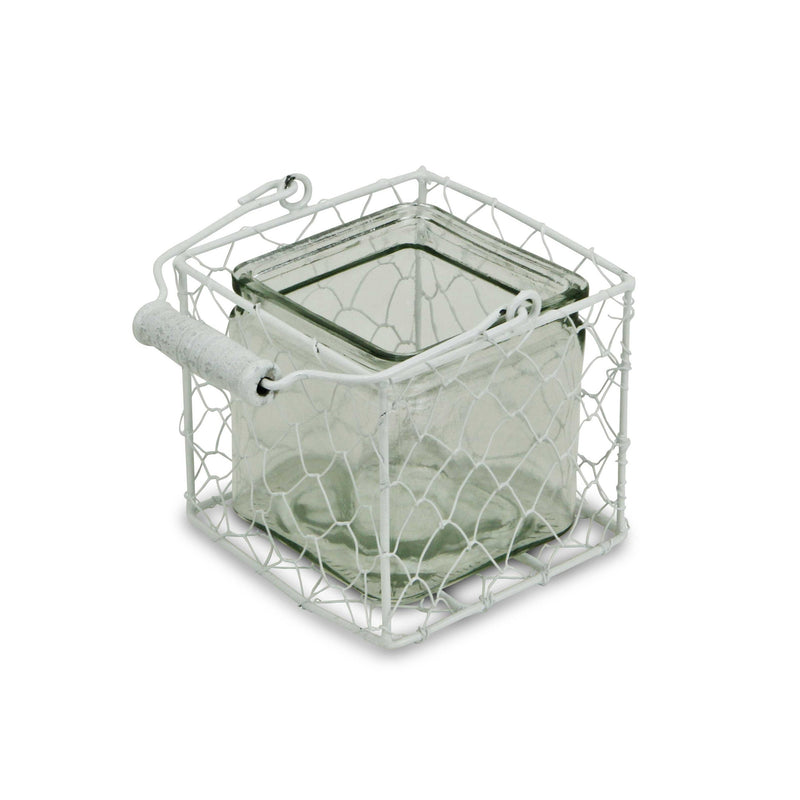 15S002WM - Belen Jar & Wire Basket - Md