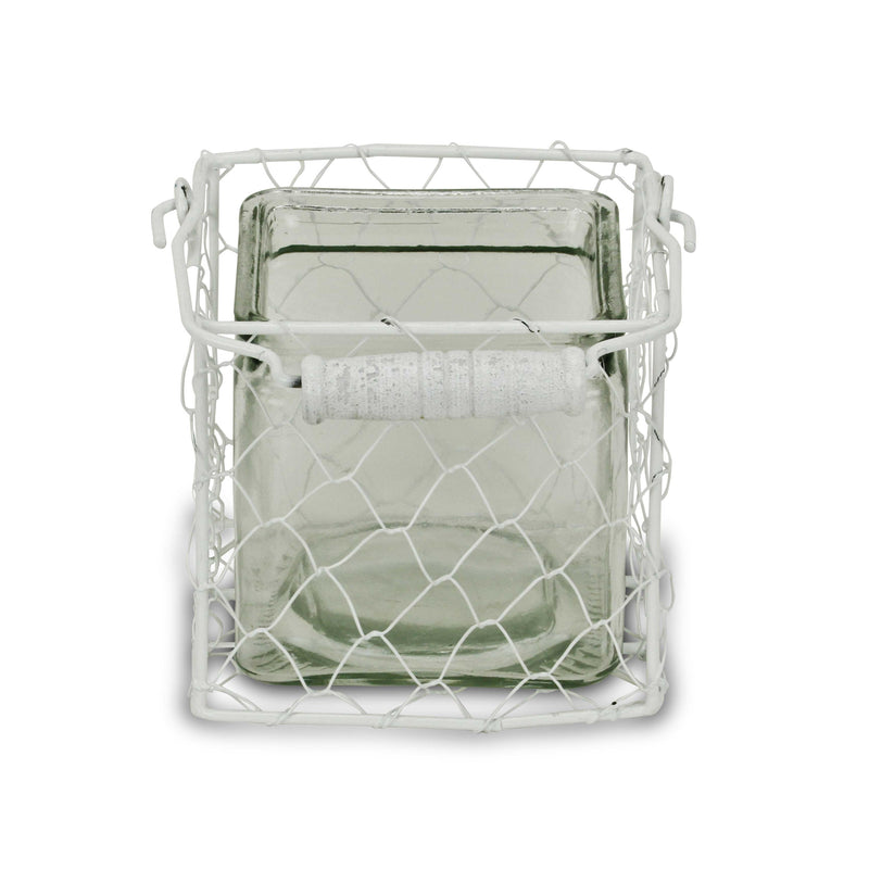 15S002WM - Belen Jar & Wire Basket - Md