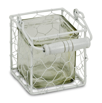 15S002WS - Belen Jar & Wire Basket - Sm