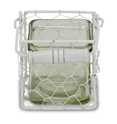 15S002WS<p>Belen Jar & Wire Basket - Sm</p>