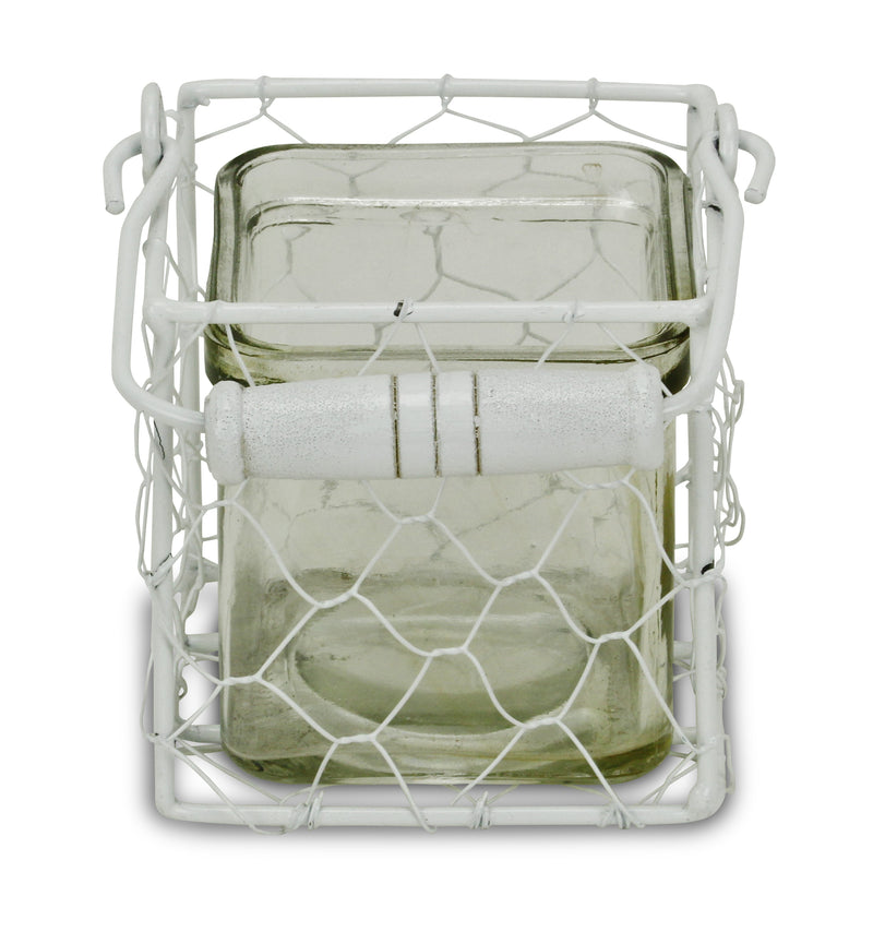 15S002WS<p>Belen Jar & Wire Basket - Sm</p>
