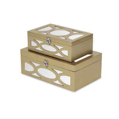 4668-2GD - Harlane Mirrored Gold Boxes