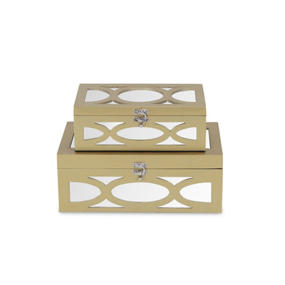 4668-2GD - Harlane Mirrored Gold Boxes