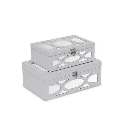 4668-2WT - Harlane Mirrored White Boxes