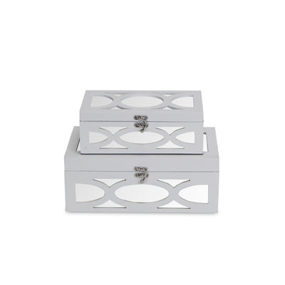 4668-2WT - Harlane Mirrored White Boxes