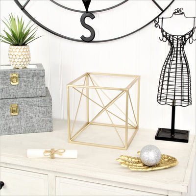 4738L - Emel Gold Cube Decor