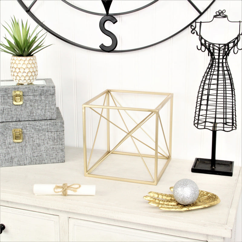 4738L - Emel Gold Cube Decor