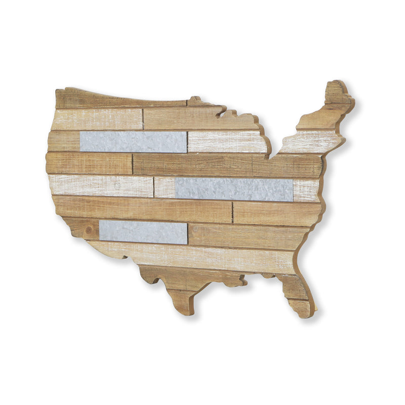 4835 - Tellur 23.5" Wood USA Map