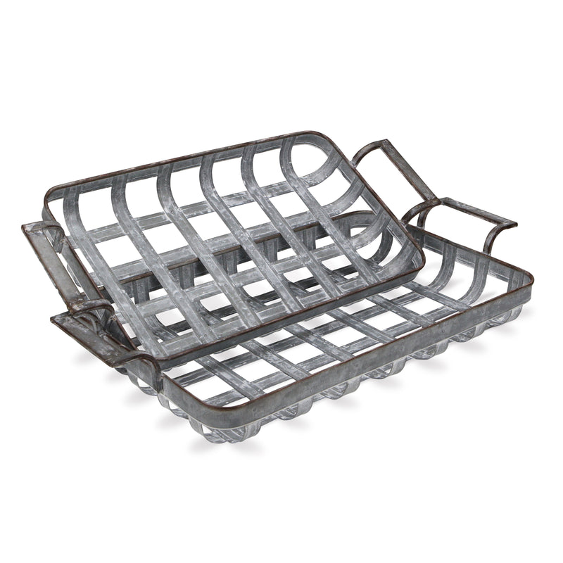 5196-2 - Bram S/2 Woven Metal Trays