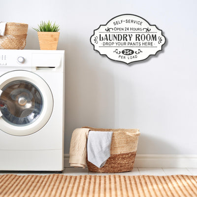 5321RWT-BK - Dafina Enamel Laundry Sign