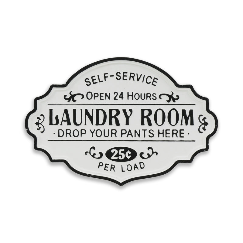 5321RWT-BK - Dafina Enamel Laundry Sign