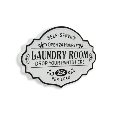 5321RWT-BK - Dafina Enamel Laundry Sign