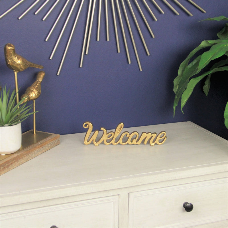 5333GD - Ingrid "Welcome" Cast Iron Decor