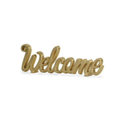 5333GD - Ingrid "Welcome" Cast Iron Décor - Gold